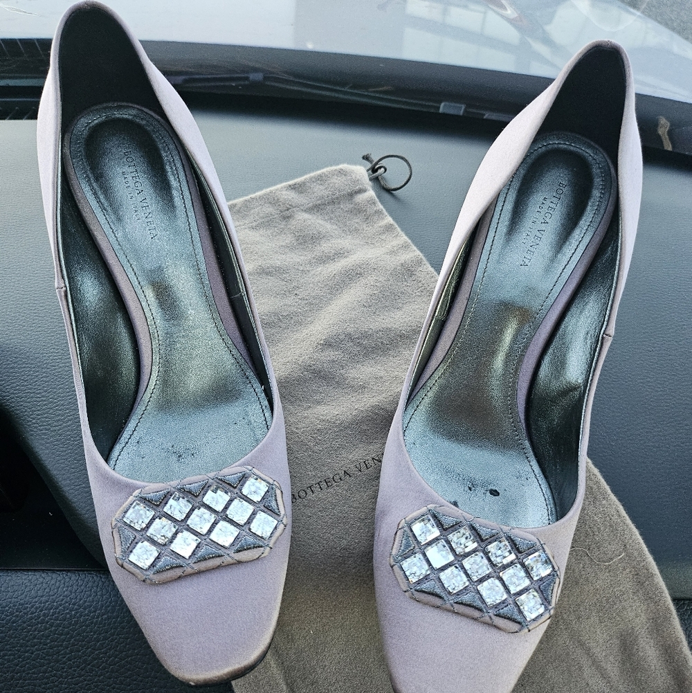 Bottega Veneta Lavender Embellished Heels